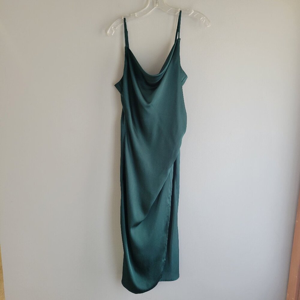 Re:Named Emerald Raya Satin Slip Dress - Picture 2 of 10